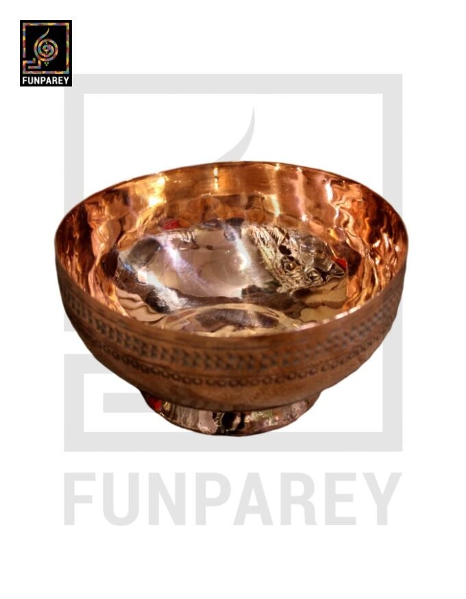 Handmade Antique Refurbished Full Copper Made Bowl Standard