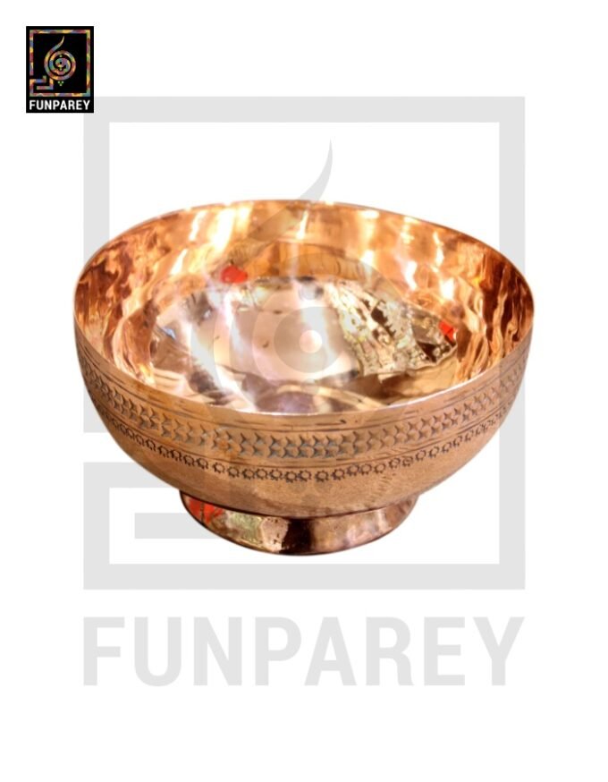 Handmade Antique Refurbished Full Copper Made Bowl Standard