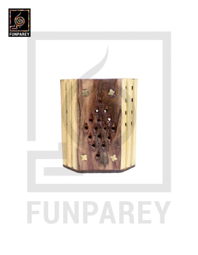 Hand Carved Oblong Shaped Accessory Jar Dual Shade