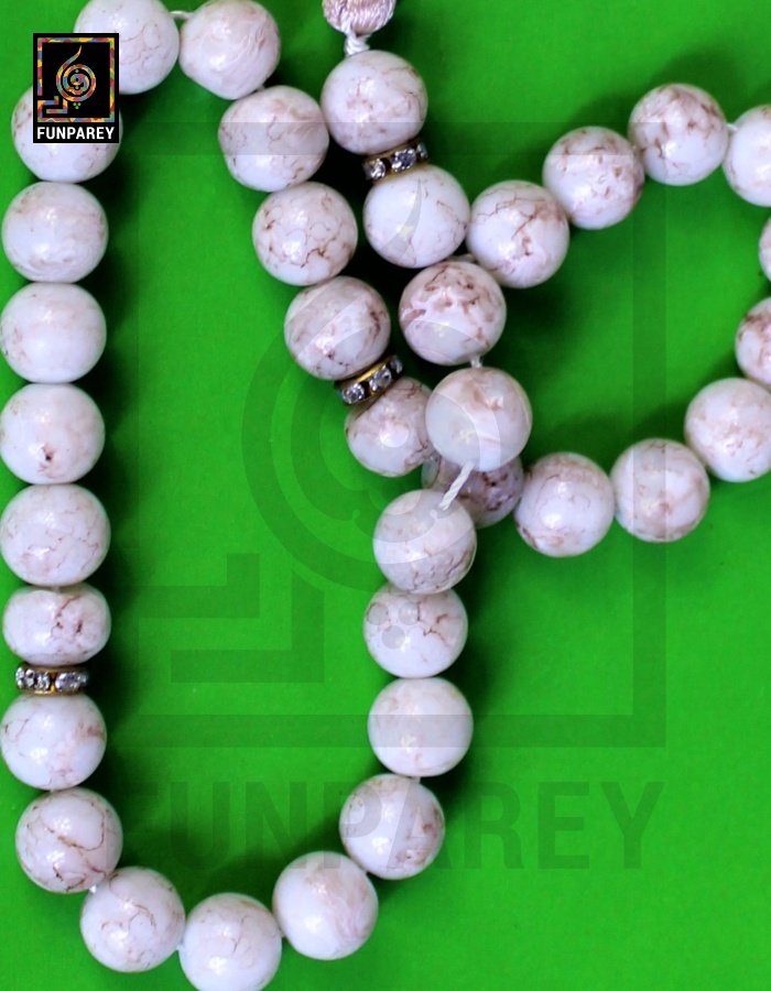 Tasbeeh / Misbaha Rosary 33 Beads – Howlite White