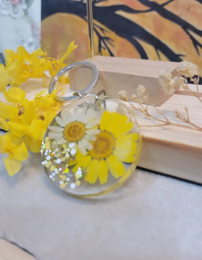 Handcrafted Resin Keychain - Pressed Whimsy