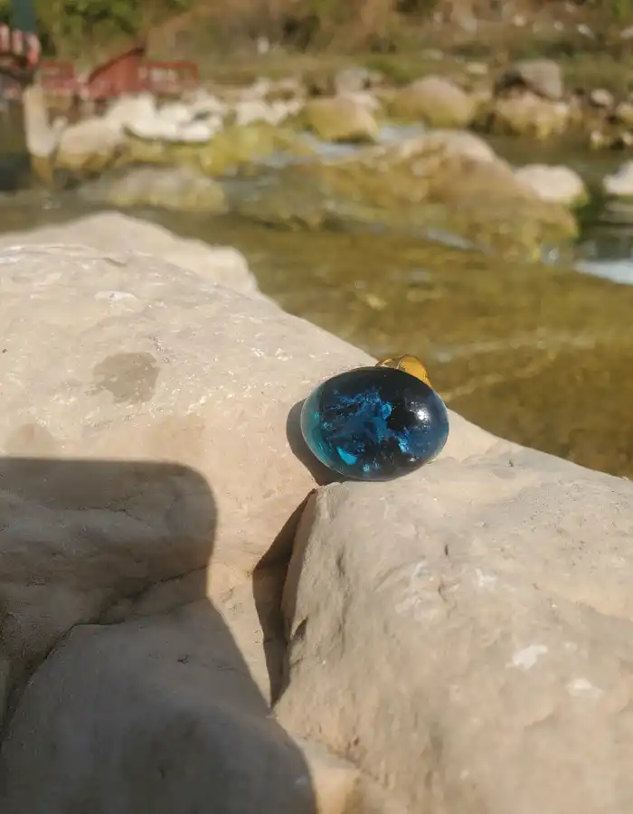 Handcrafted Resin Ring - Sapphire
