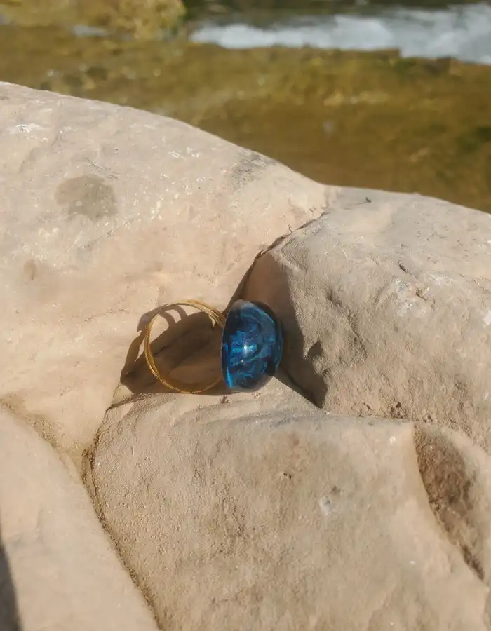 Handcrafted Resin Ring - Sapphire