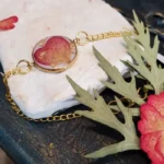 Handmade Resin Bracelet - Golden Garden 002