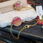 Handmade Resin Bracelet - Golden Garden 005