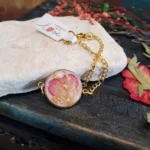 Handmade Resin Bracelet - Golden Garden 007