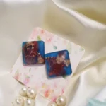 Handmade Resin Earrings - Pressed in Time 004