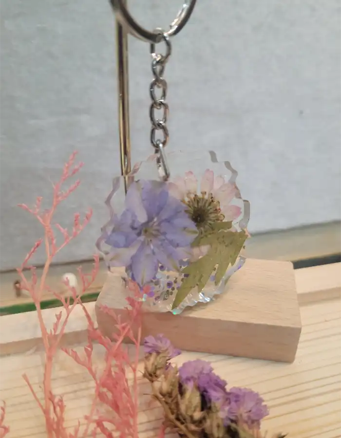 Handmade Resin Made Keychain - Garden Glimmer