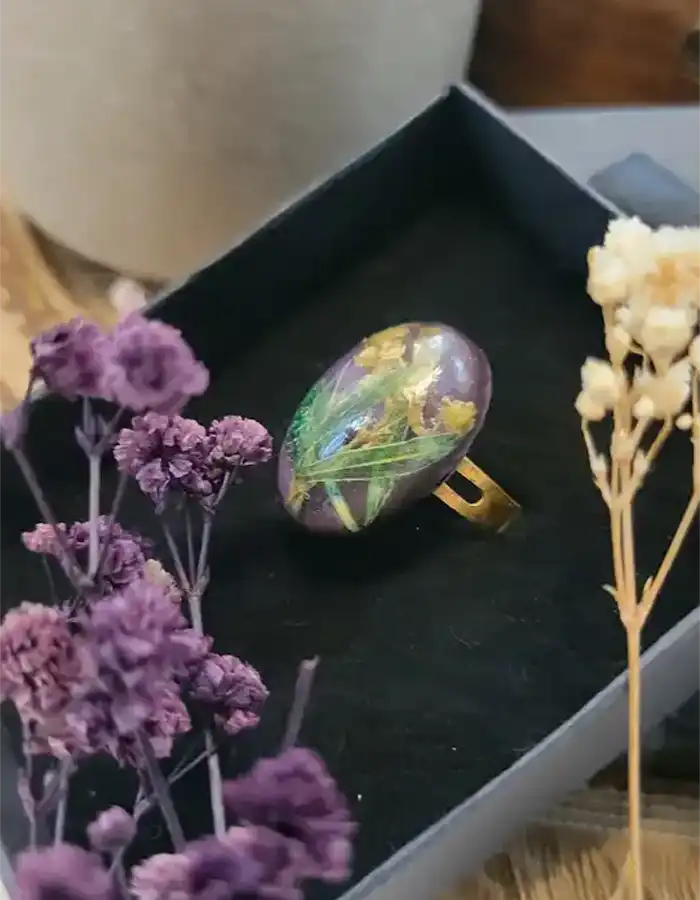 Handmade Resin Ring - Violet Hour