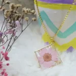 Resin Art Floral Pendant - Understated 02