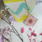 Resin Art Floral Pendant - Understated 03