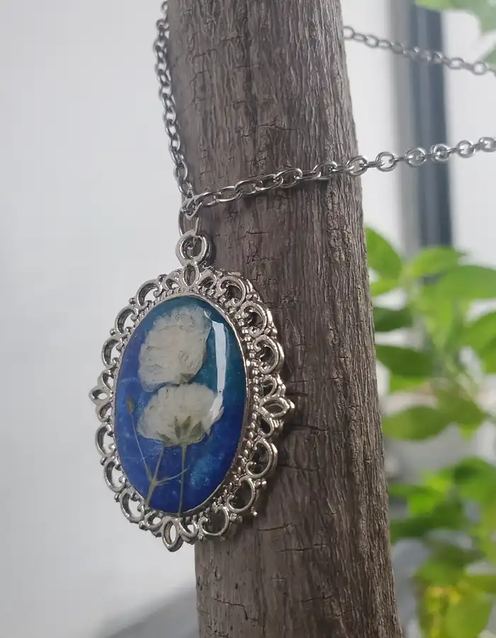 Resin Pendant - Silver Oracle