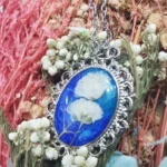 Resin Pendant - Silver Oracle 07