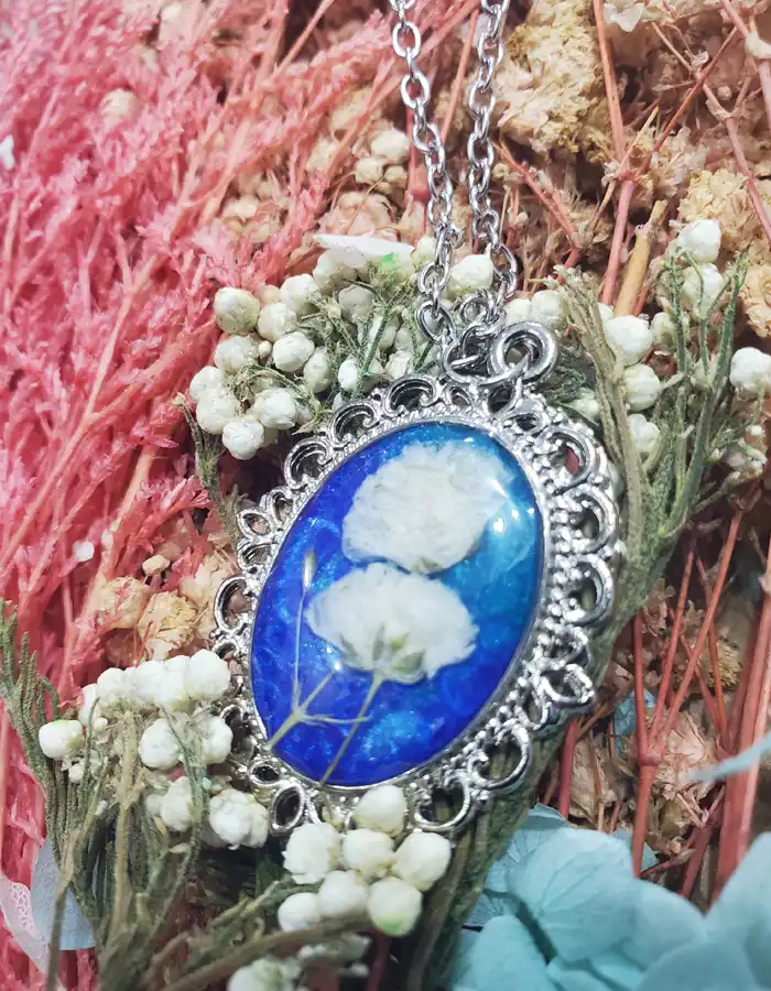 Resin Pendant - Silver Oracle