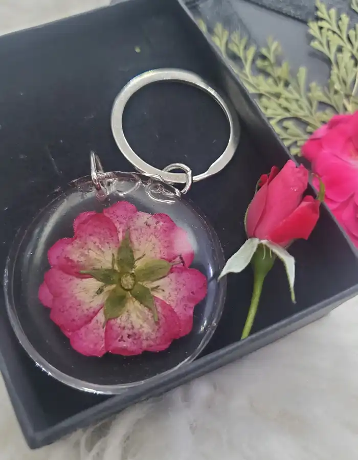 Round Resin Keychain - Fierce Grace